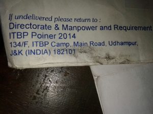 Fake letter envelop ITBP 