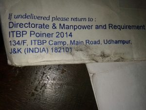 Fake letter envelop ITBP
