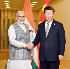 Narendra Modi in a bilateral meeting at SCO Summit with Chinese Premier Xi Jinping,