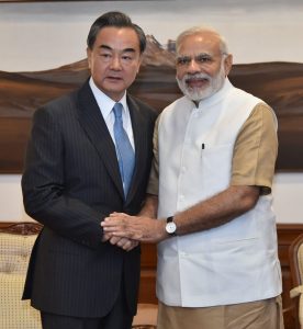 The Minister of Foreign Affairs of the Peoples Republic of China, Mr. Wang Yi, Mr. Wang Yi calls on the Prime Minister, Narendra Modi, in New Delhi on August 13, 2016.