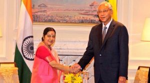 External Affairs Minister Sushma Swaraj with Myanmar President U Htin Kyaw,
