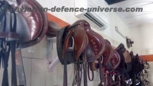 Saddles displayed at the stables of Rashtrapati Bhawan, the President's Palace in New Delhi. These are a part of the Indian Army's President's Body Guard unit.