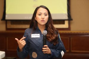 Shaesta Waiz is addressing the gathering to promote STEM curriculum in India & to encourage the next generation to take aviation as a preferred career at The Leela Mumbai. She started her dream project Dream Soar which is a registered on-profit organization in United States . 