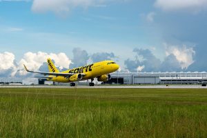 The first Airbus A320 aircraft to be produced at the Airbus U.S. Manufacturing Facility in Mobile, Alabama, has flown for the first time. The A320 taking off from the Mobile Aeroplex at Brookley .