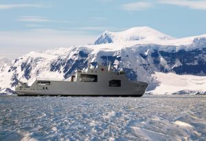 Royal Canadian Navy's Arctic Patrol Ship in the frozen waters of the Arctic region