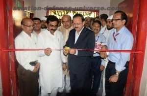 The Minister of State for Defence, Dr. Subhash Ramrao Bhamre inaugurating the state-of-the-art new production line for manufacturing of 84 mm ammunitions, during his visit to Ordnance Factory Khamaria, in Madhya Pradesh on October 14, 2017. The Member of Parliament of Jabalpur, Rakesh Singh and MLA of Jabalpur Cantt. Area, Ashok Rohani are also seen.