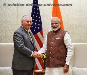 US Secretary of State Rex Tillerson with Prime Minister Narendra Modi