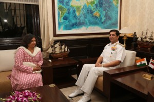 Editor Sangeeta Saxena with the Chief of Naval Staff