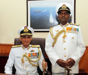 Vice Admiral Karambir Singh assumes the charge as the Vice Chief of Naval Staff, in New Delhi on May 31, 2016. The outgoing Vice Chief of Naval Staff, Vice Admiral P. Murugesan is also seen.