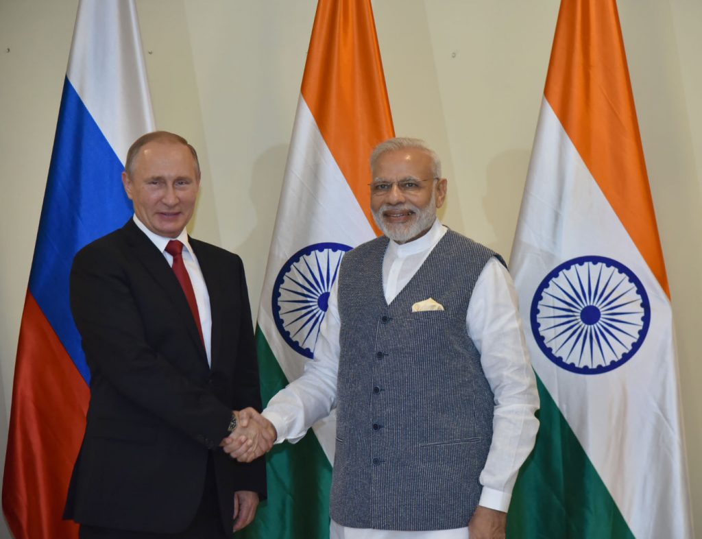 Russian President Vladimir and Narendra Modi