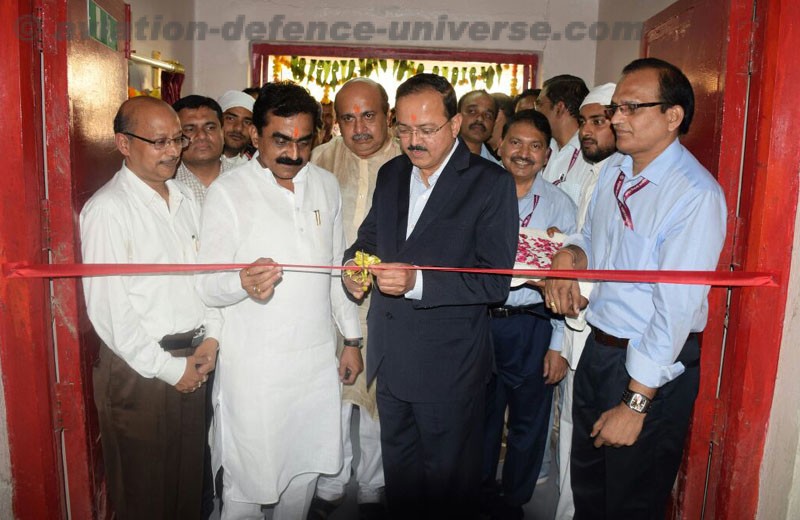 The Minister of State for Defence, Dr. Subhash Ramrao Bhamre inaugurating the state-of-the-art new production line for manufacturing of 84 mm ammunitions, during his visit to Ordnance Factory Khamaria, in Madhya Pradesh on October 14, 2017. The Member of Parliament of Jabalpur, Rakesh Singh and MLA of Jabalpur Cantt. Area, Ashok Rohani are also seen.