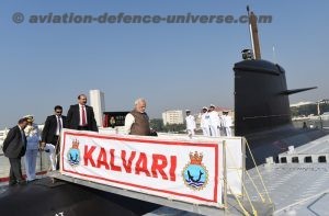 first Indian made Scorpene class submarine INS Kalvari