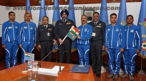 Chief of the Air Staff Air Chief Marshal Birender Singh Dhanoa PVSM AVSM YSM VM ADC and other senior Air Force Officers