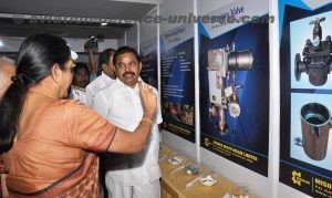 The Union Minister for Defence, Nirmala Sitharaman and the Chief Minister of Tamil Nadu, Edappadi K. Palaniswami seeing the exhibition at the event.