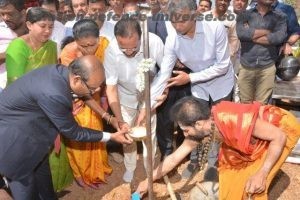 Bhoomi puja – Ministers and BEL CMD, Mr M V Gowtama