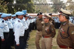 Sh RK Pachnanda DG ITBP being introduced to officers of 12th ITBP Contingent to UN Mission to Congo