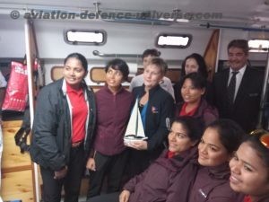 Lieutenant Commander Vartika Joshi along with crew