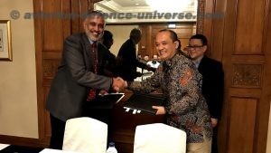 The TransNusa spokesperson, Bayu Sutanto, MD is also the one who signed the contract with Heament Kurian, Head Value Added Applications & Solutions / Strategic Partnerships Commercial Aviation & Network Services.