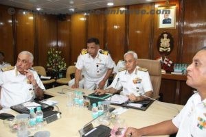 Admiral Sunil Lanba PVSM AVSM ADC Chief of the Naval Staff chairing the Naval Commander’s Conference