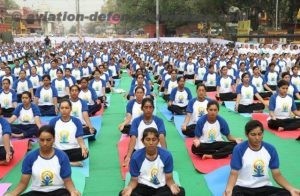 Yoga demonstration at Red Fort 