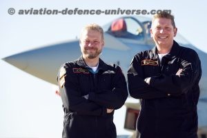 Al Allsop and Mark Doney in front of a 29 (R) Sqn Typhoon