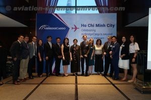 A big welcome for AirBridgeCargo's first flight to Ho Chi Minh City.