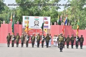 National flags being brought on Parade