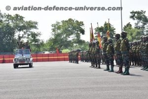 Parade being reviewed by Maj Gen Sanjeev Sharma