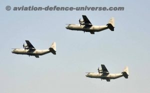 C-130Js flying