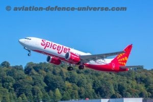 SpiceJet's first 737 MAX 8 takes-off from Boeing Field 