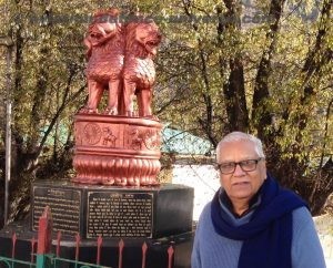 Managing Editor ADU at the Ashoka Pillar at the IMTRAT entry