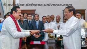 Mahinda Rajapaksa being sworn in as Prime Minister of Sri Lanka 