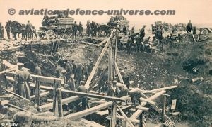 Sappers at work on the Western Front in World War I.