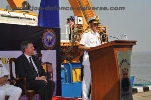 Admiral Sunil Lanba, Chief of the Naval Staff addressing the gathering on the occasion