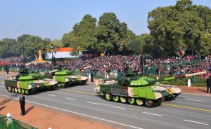 Tank T- 90 (Bhishma) passes through the Rajpath