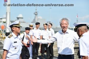 Mr Teo being welcomed on board Royal Thai Navy ship