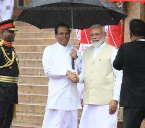 Narendra Modi with the President of the Democratic Socialist Republic of Sri Lanka