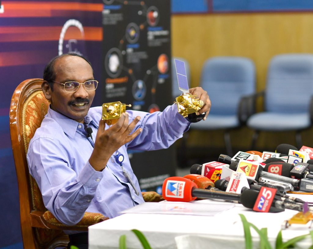  Dr. K. Sivan addressing a press conference on the occasion of  Lunar Orbit Insertion of Chandrayaan-2 Mission