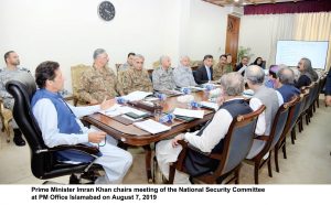 Prime Minister Imran Khan chairs meeting of the National Security Committee at PM Office Islamabad