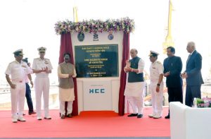 ndian Navy’s first aircraft-carrier dry dock in Mumbai was inaugurated by the Defence Minister Rajnath Singh