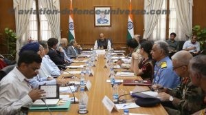 The Union Minister for Defence, Shri Rajnath Singh in a meeting with the Chairman of the 15th Finance Commission, Shri N.K. Singh