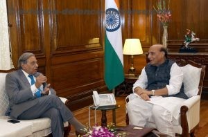 The Union Minister for Defence, Shri Rajnath Singh in a meeting with the Chairman of the 15th Finance Commission, Shri N.K. Singh