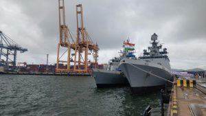 Indian Navy ships Sahyadri and Kiltan 