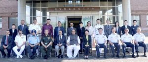  Rajnath Singh in a group photo with the Indian delegation and Japanese Air Force officials, at Hamamatsu Airbase, in Japan 