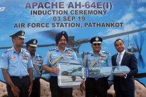 Boeing India Head handing over the key to IAF Chief