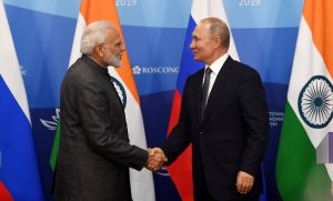 Narendra Modi and Vladimir Putin 