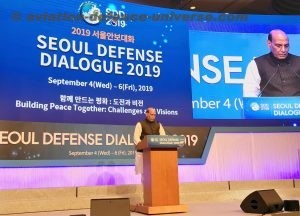 Defence Minister of India Rajnath Singh reiterated while addressing CEOs of Korean and Indian Defence Industries in Seoul