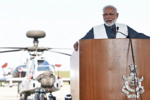 Modi addressing the soldiers, at the celebration of Diwali