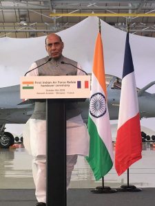 Rajnath Singh receives first jet from Dassault