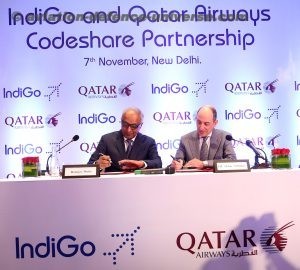 Qatar Airways and Indigo Sign Codeshare Agreement